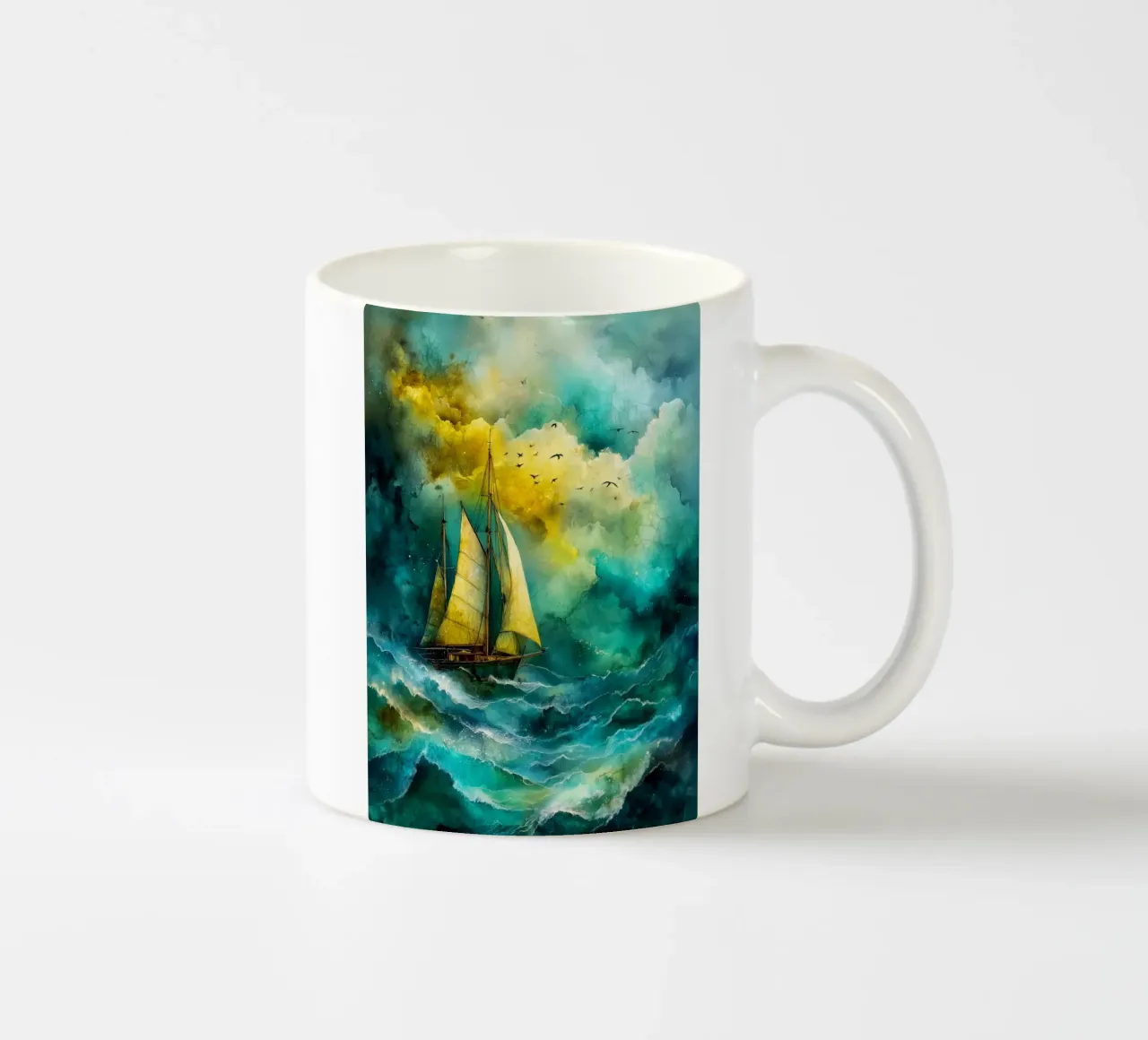 Barca a vela tazza in ceramica da Justyna Jaszke JBJart