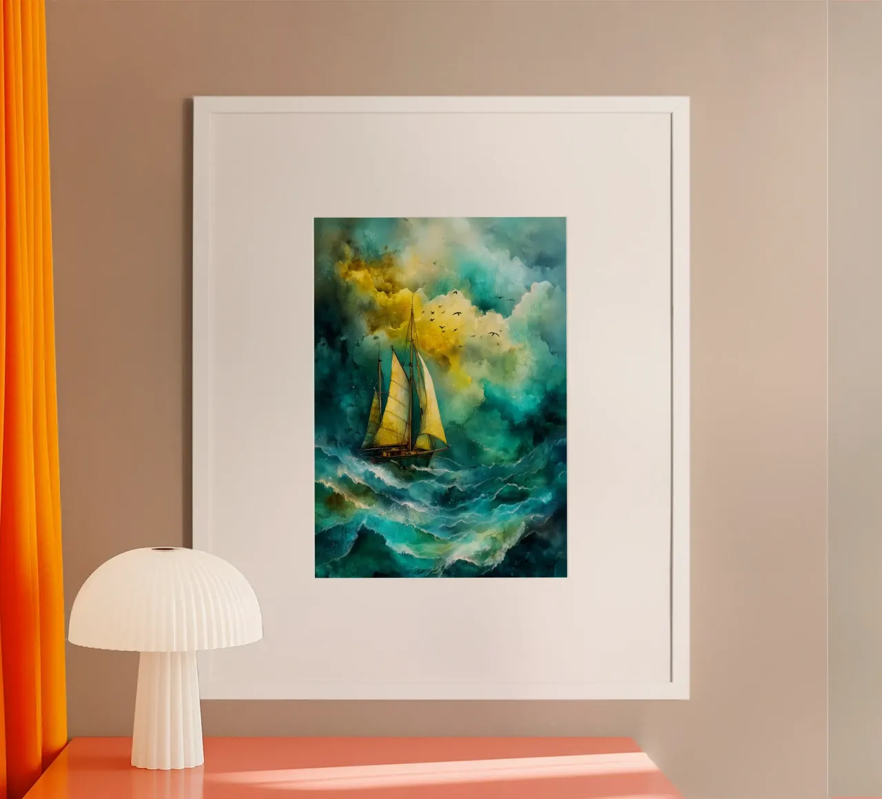 Sailing boat hahnemühle by Justyna Jaszke JBJart