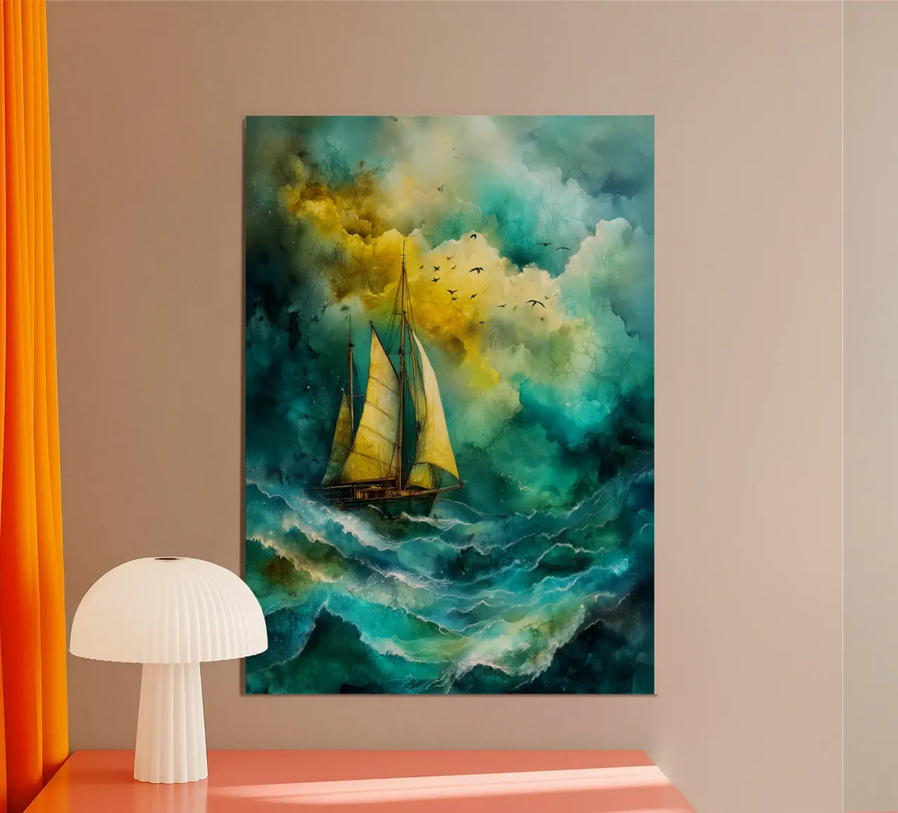 Sailing boat hahnemühle by Justyna Jaszke JBJart
