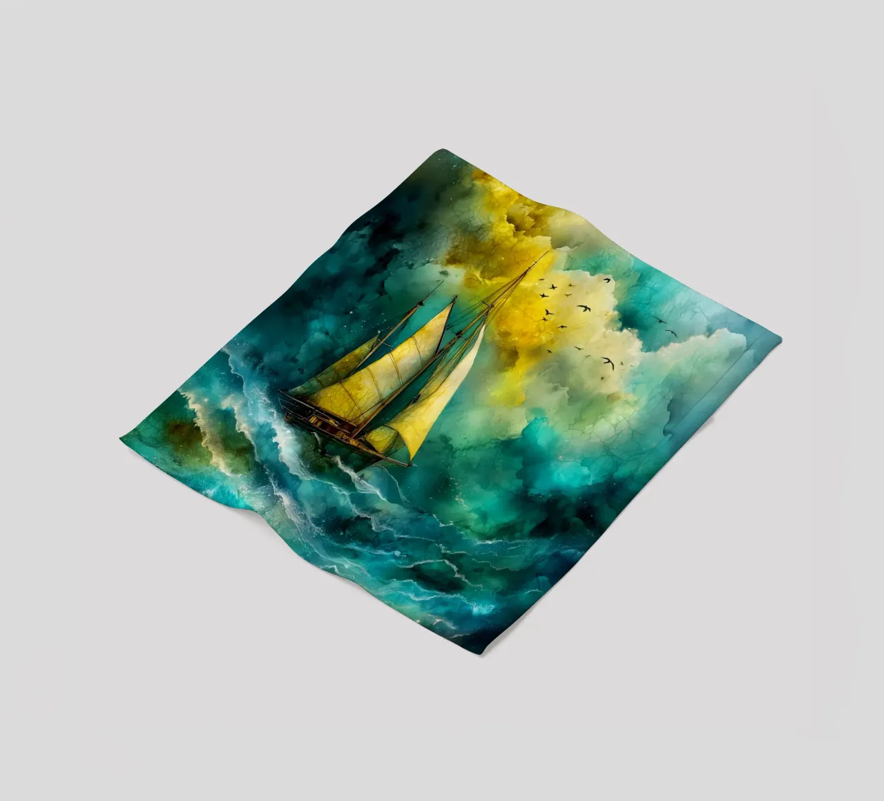 Zeilboot fleecedeken van Justyna Jaszke JBJart