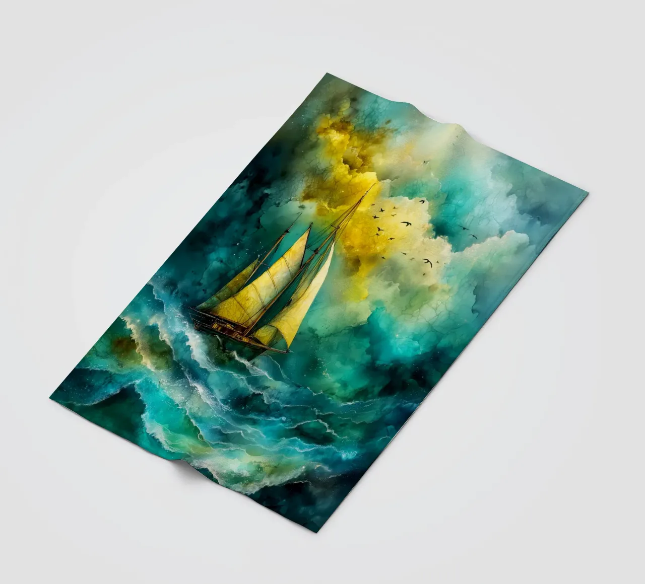 Zeilboot fleecedeken van Justyna Jaszke JBJart