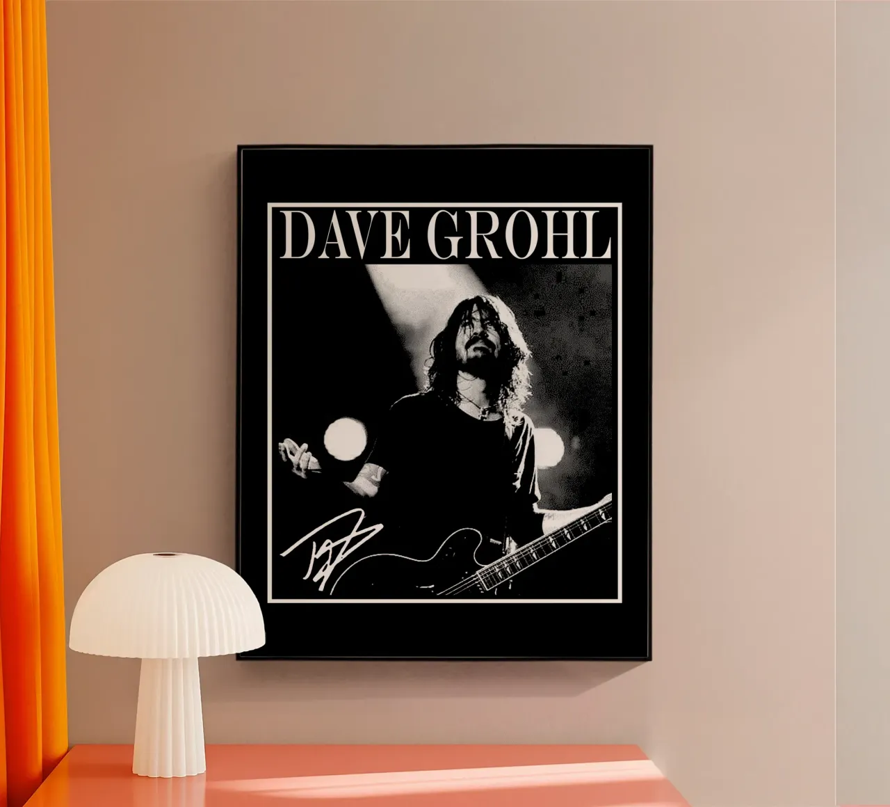 Pop Art Dave Grohl metacrilato de https://www.juniqe.com/uk/shop/Henndraws