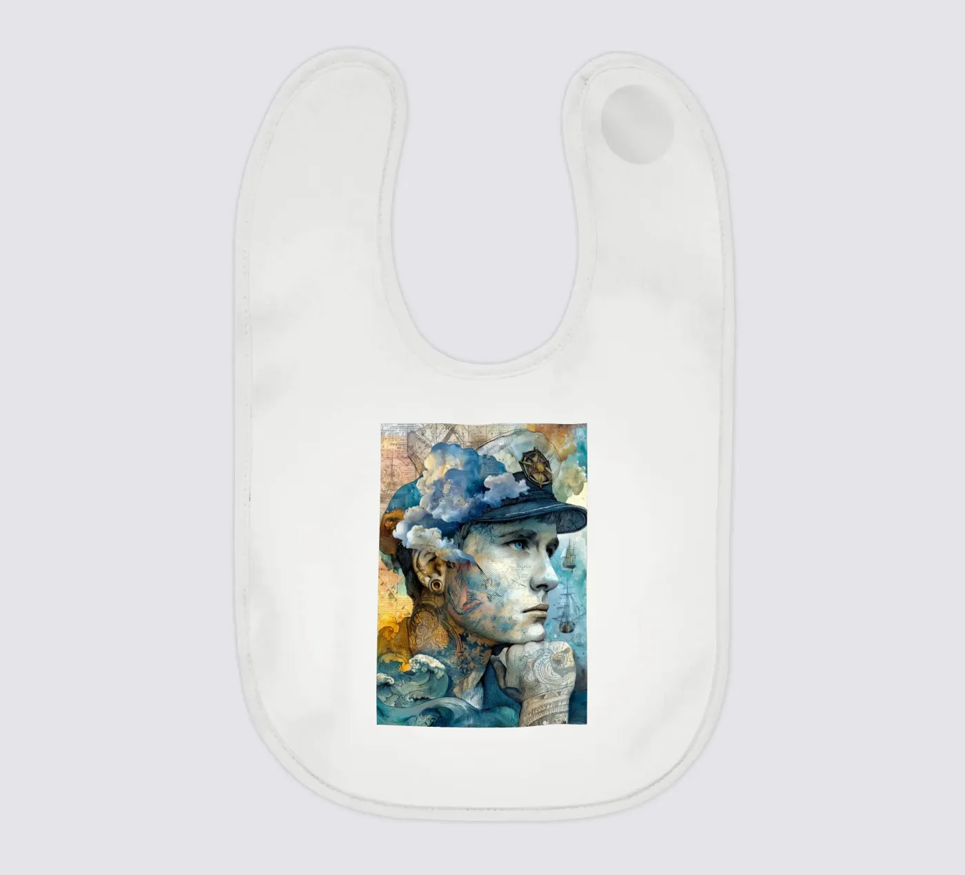 Captain baby bib by Justyna Jaszke JBJart
