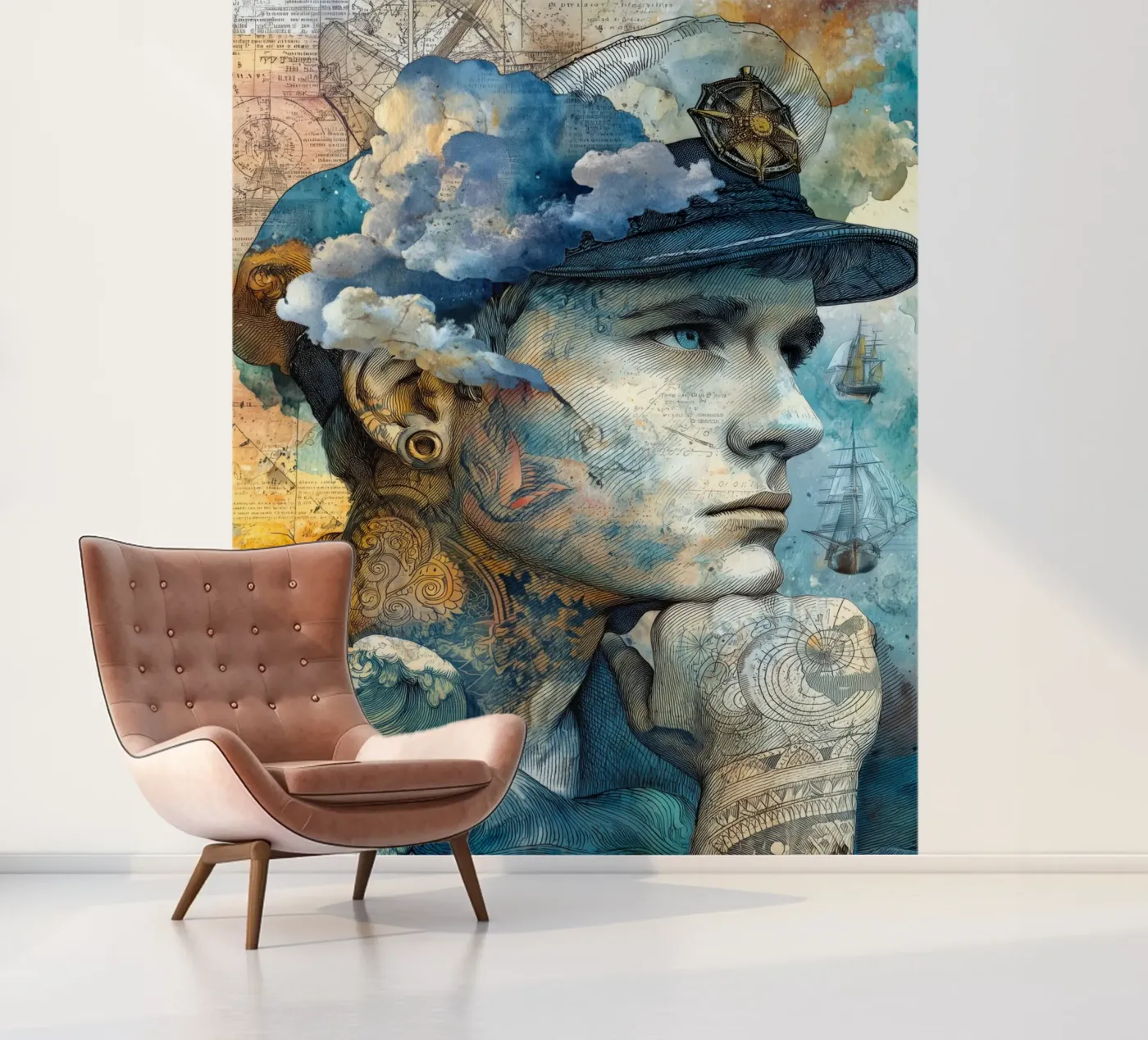 Kapitein fotobehang van Justyna Jaszke JBJart