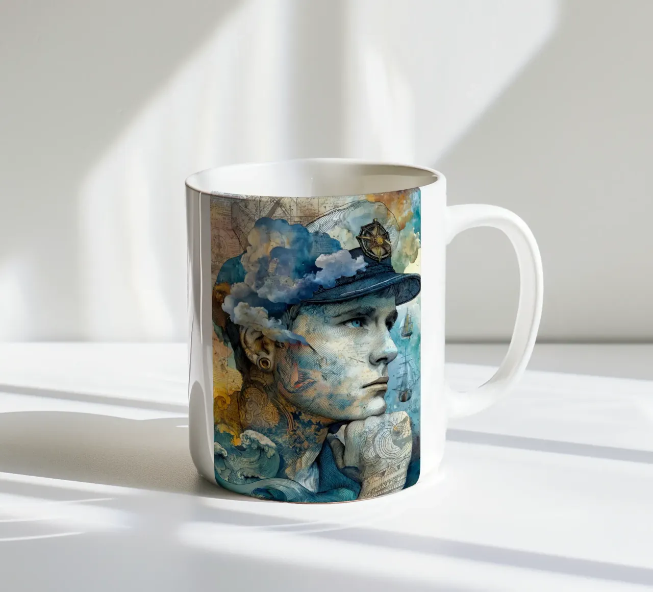 Captain ceramic mug by Justyna Jaszke JBJart