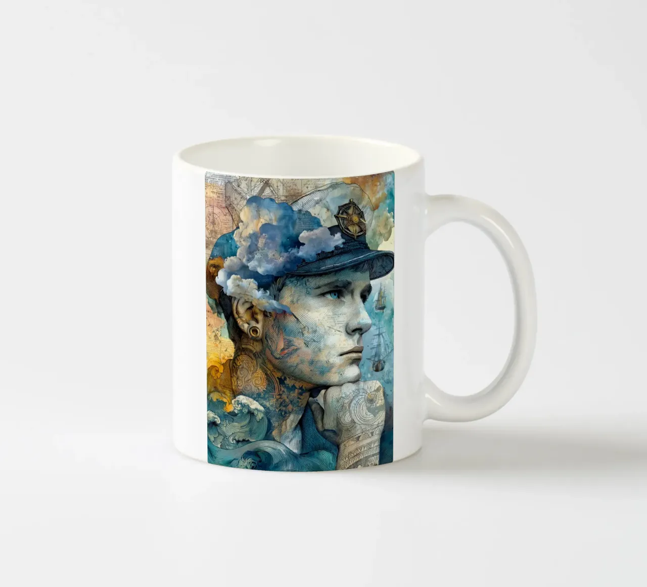 Captain ceramic mug by Justyna Jaszke JBJart