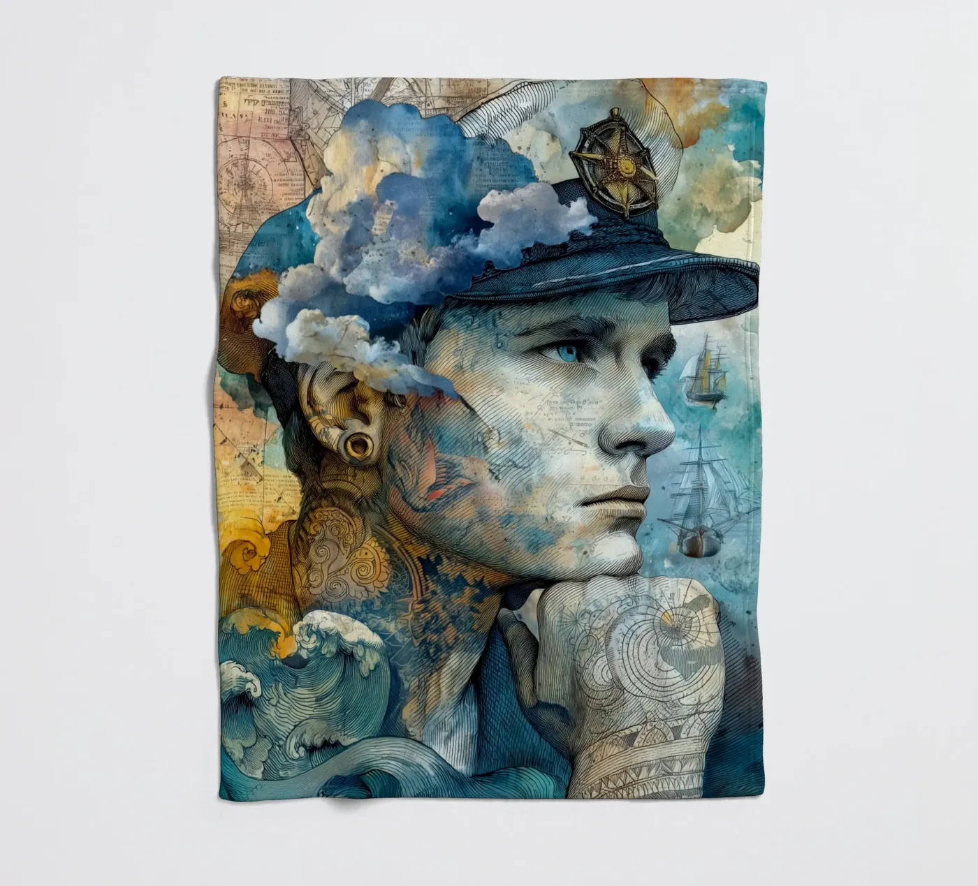 Kapitän Fleecedecke von Justyna Jaszke JBJart