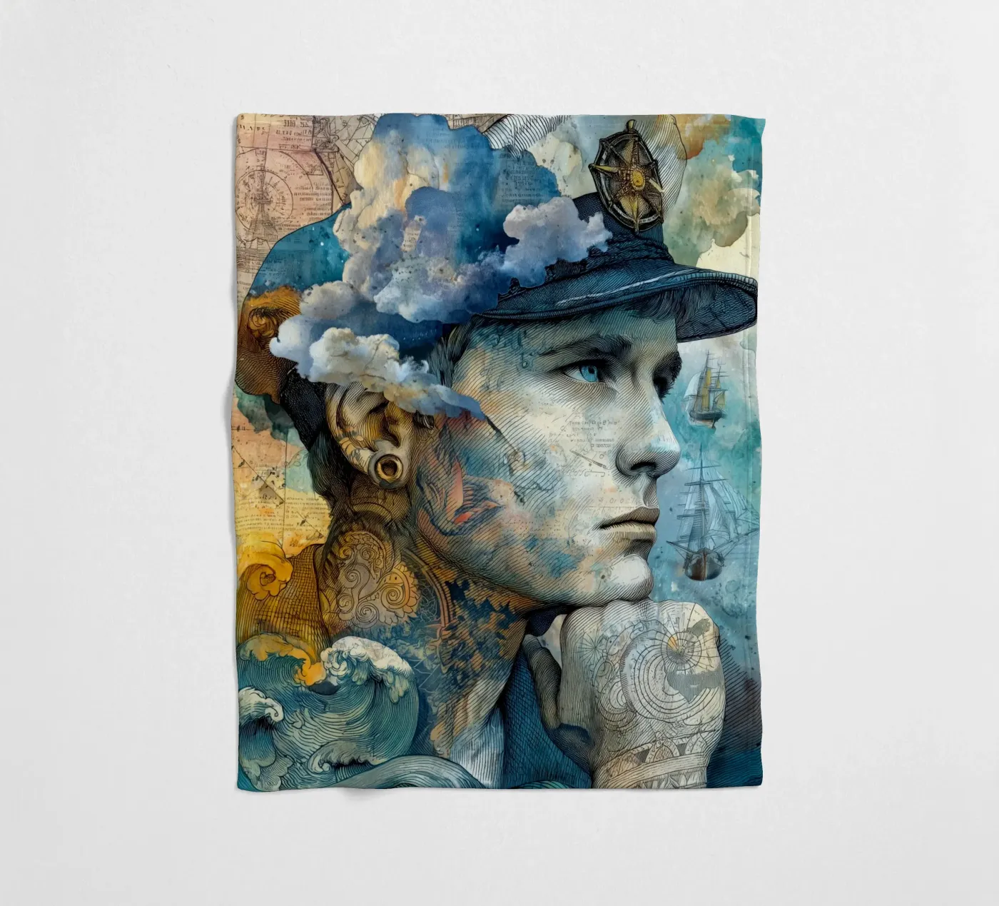 Kapitän Fleecedecke von Justyna Jaszke JBJart