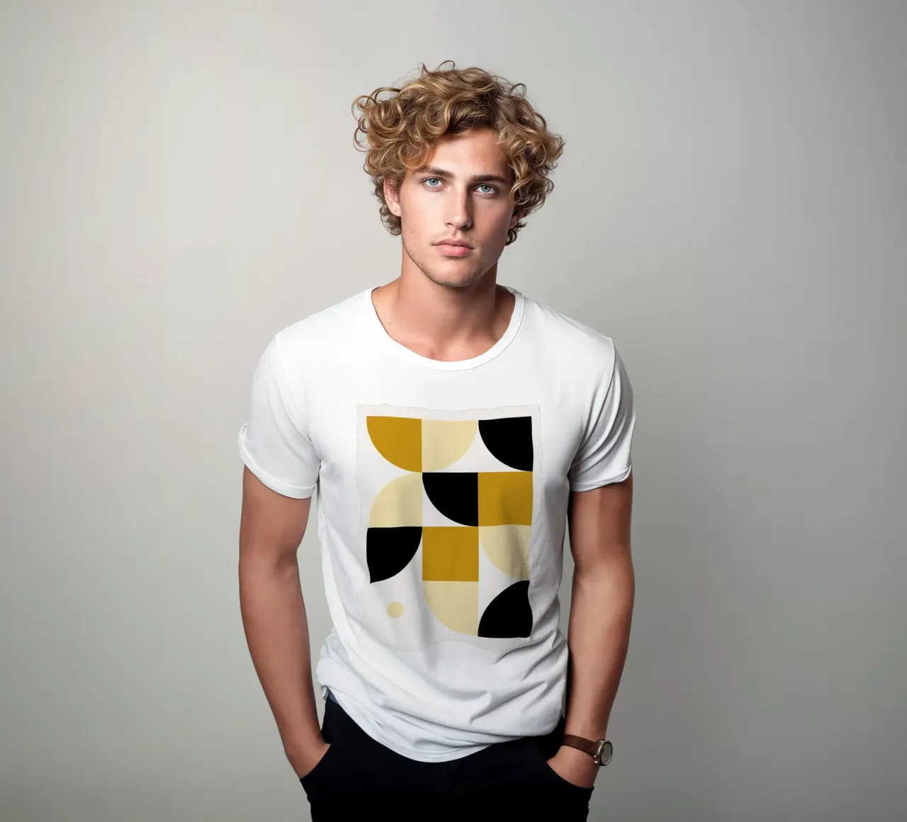 Bauhaus Shapes - Geometric Design Poster t-shirt by Casa Calm