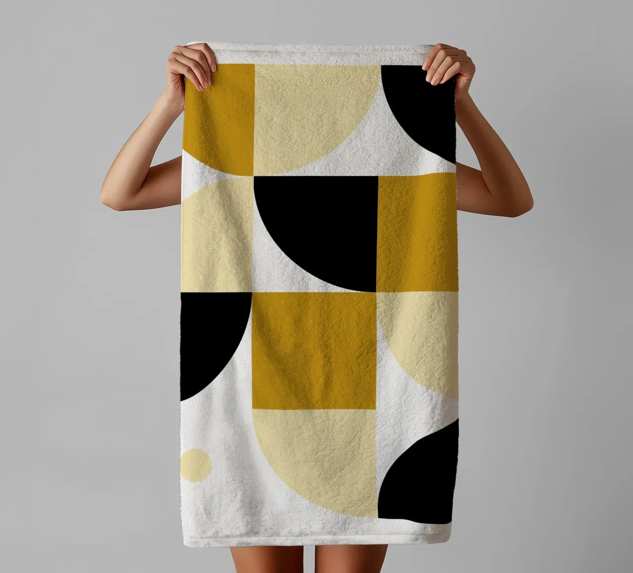 Forme Bauhaus - Poster di design geometrico asciugamano da bagno da Casa Calm