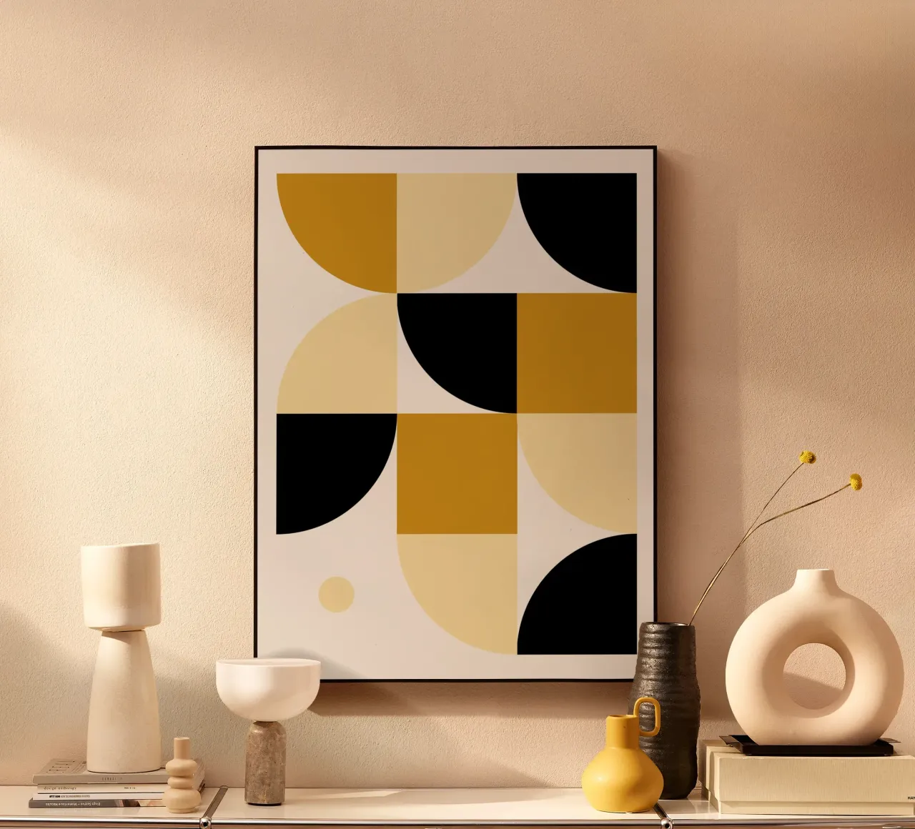 Bauhaus Shapes - Geometric Design Poster alu-dibond by Casa Calm