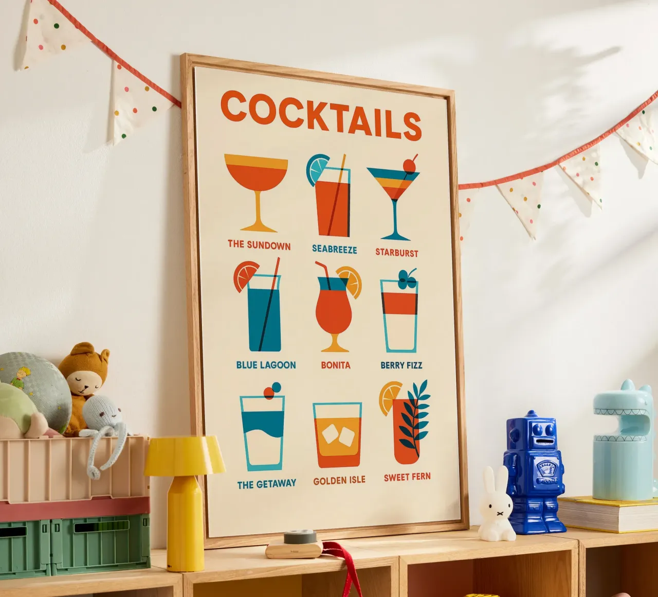 COCKTAILS - Das minimalistische Plakat mit traumhaften Namen Acryl-Glas von Boissons - Affiches & posters - Retro
