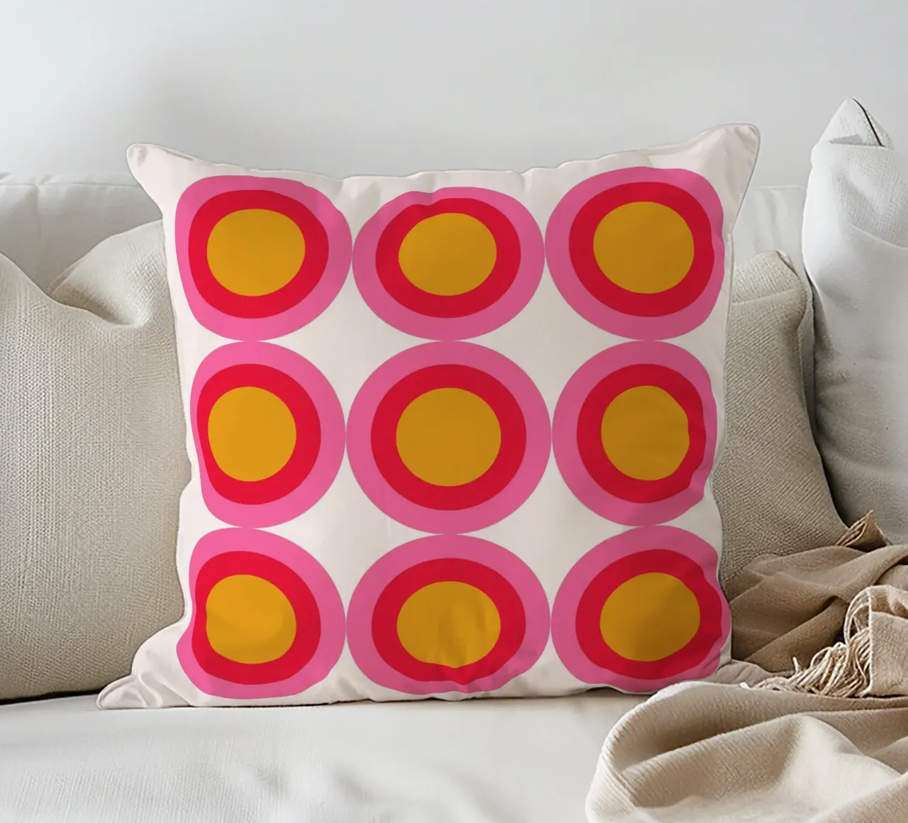 Bauhaus Pop Circles - Poster d'arte grafica cuscino da Casa Calm