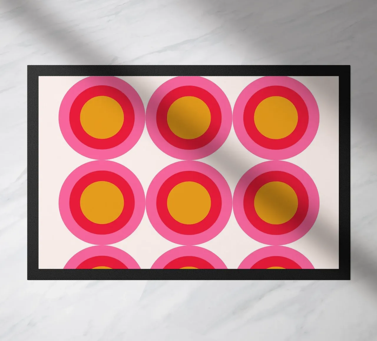 Bauhaus Pop Circles - Graphic Art Poster doormat by Casa Calm