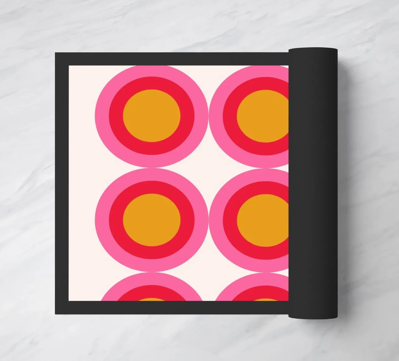 Bauhaus Pop Circles - Graphic Art Poster doormat by Casa Calm