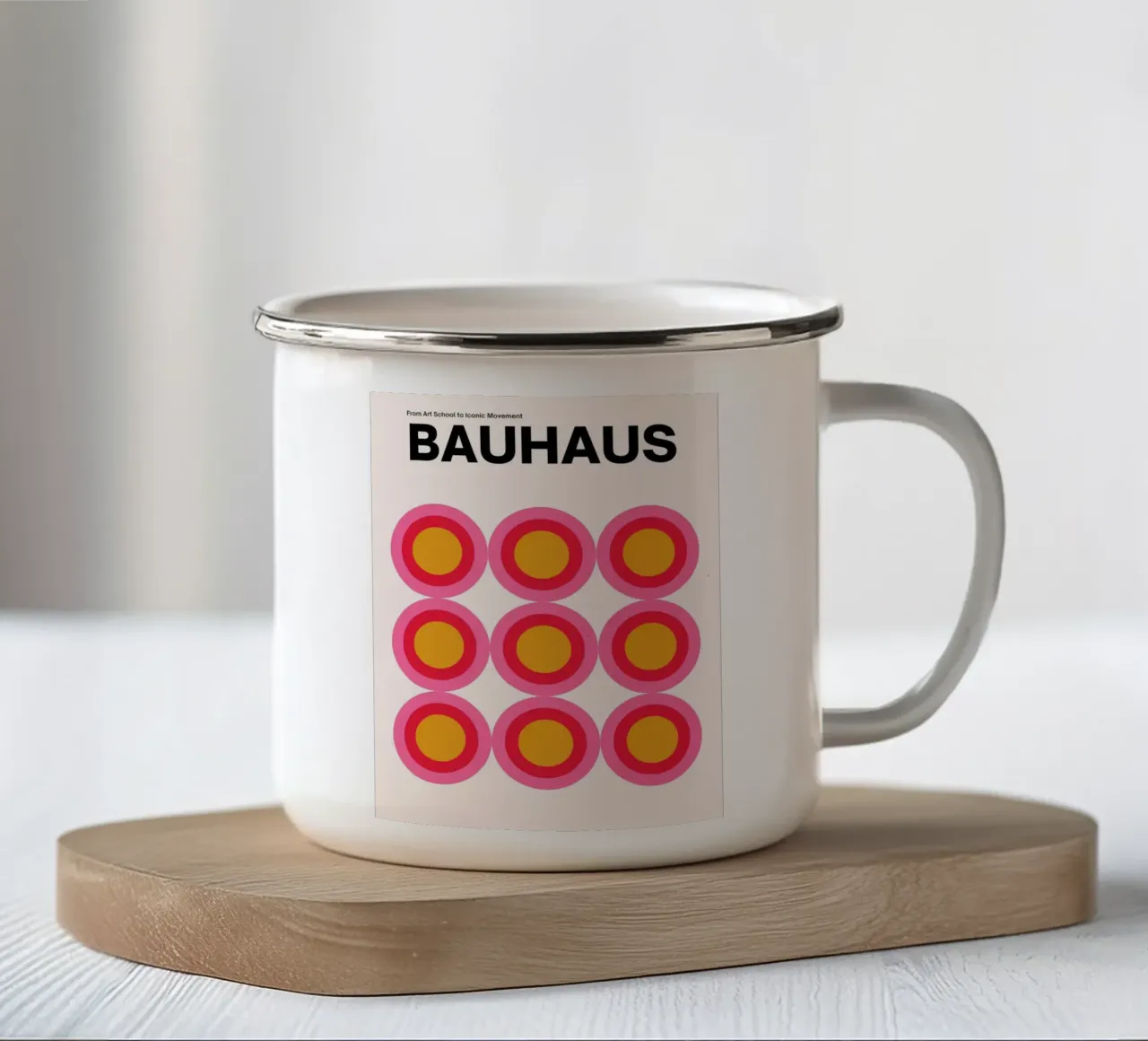 Bauhaus Pop Circles - Poster d'arte grafica tazza in smalto da Casa Calm