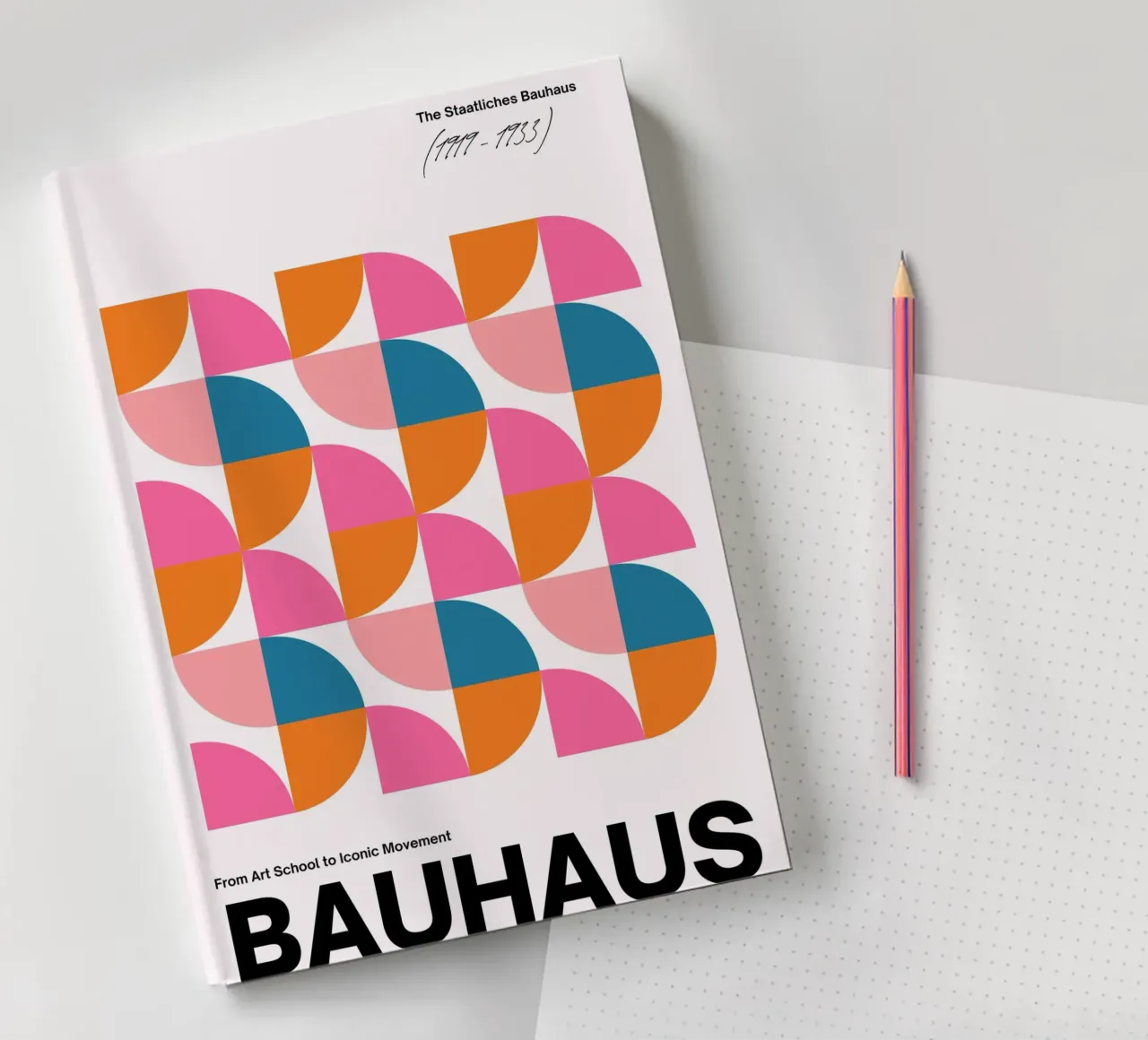 Bauhaus poster - geometry & colours in a retro look notebook by Casa Calm
