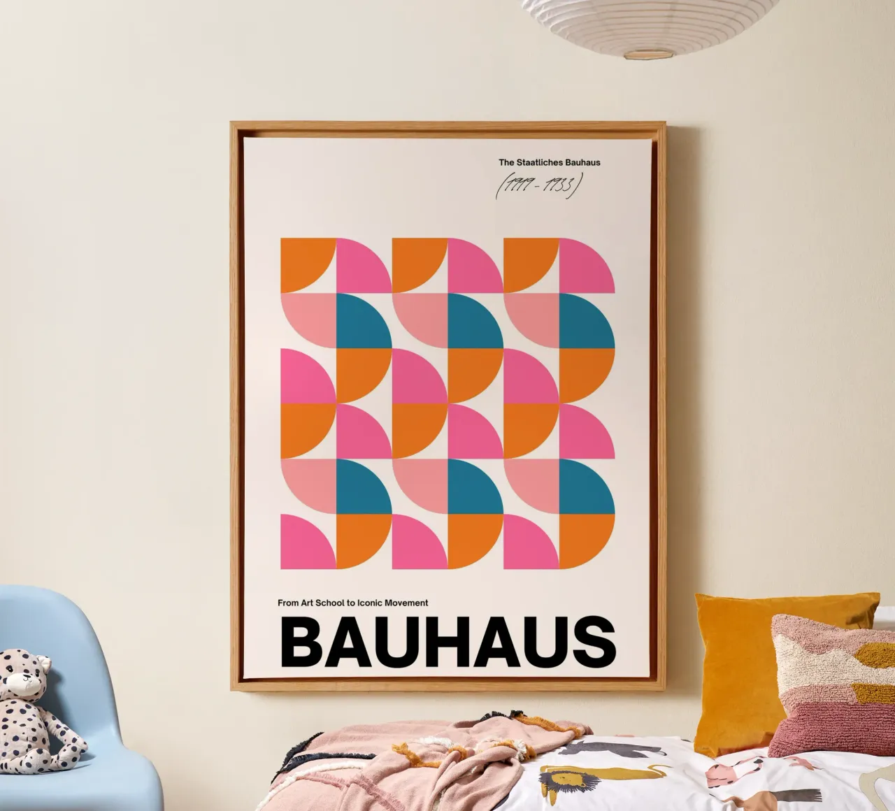 Bauhaus poster - geometry & colours in a retro look canvas by Casa Calm