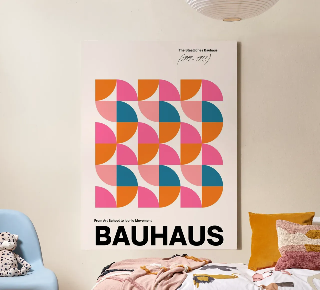 Bauhaus poster - geometry & colours in a retro look canvas by Casa Calm