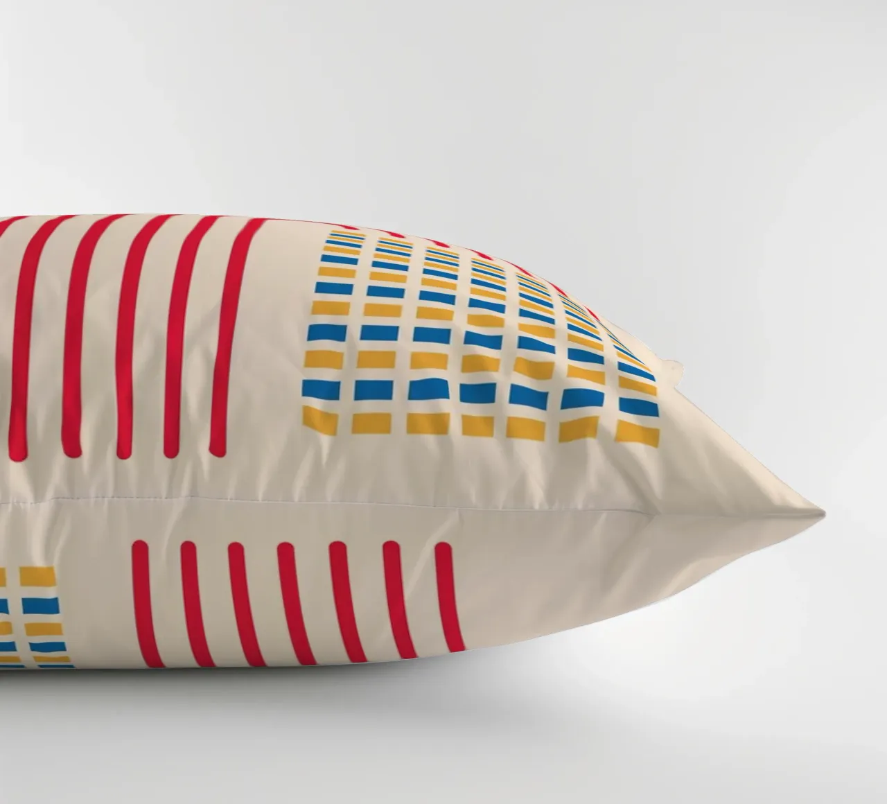 Bauhaus Poster - Grid design with circles and arcs decorative cushion by Casa Calm