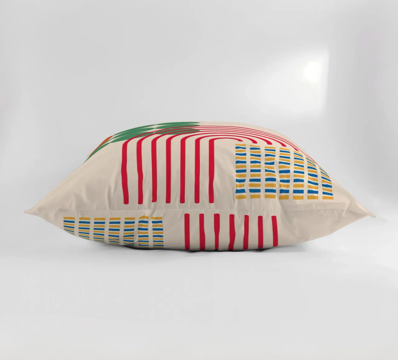 Bauhaus Poster - Grid design with circles and arcs decorative cushion by Casa Calm