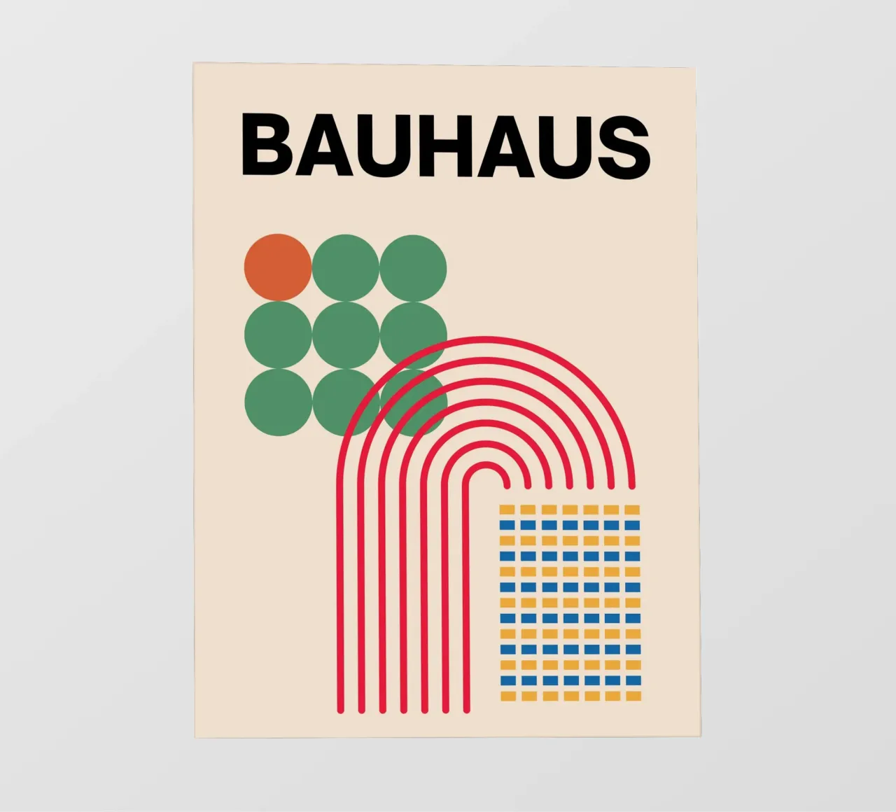 Bauhaus Poster - Grid design with circles and arcs pvc cover by Casa Calm