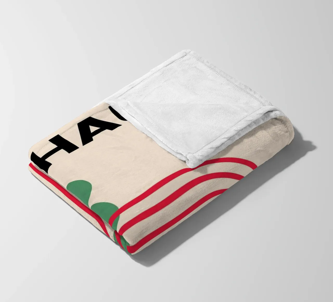 Bauhaus Poster - Grid design with circles and arcs fleece blanket by Casa Calm