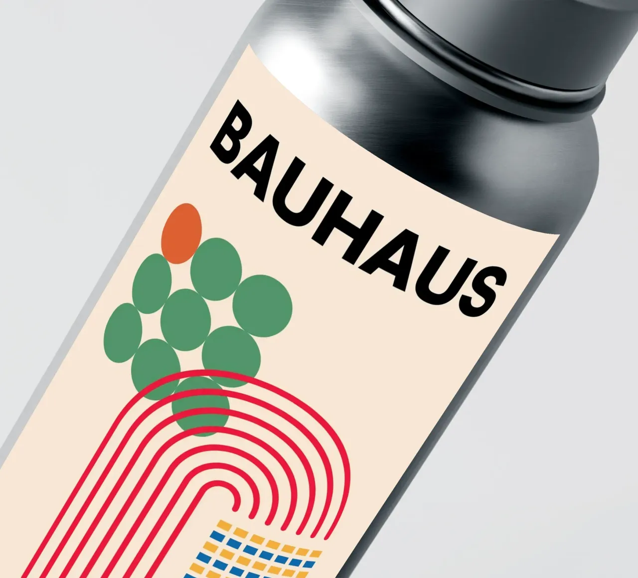 Bauhaus Poster - Grid design with circles and arcs sticker by Casa Calm