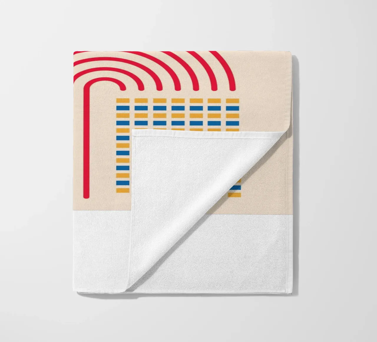 Bauhaus Poster - Grid design with circles and arcs beach towel by Casa Calm
