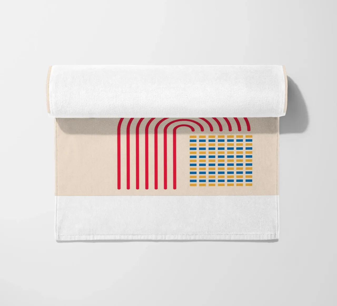 Bauhaus Poster - Grid design with circles and arcs beach towel by Casa Calm