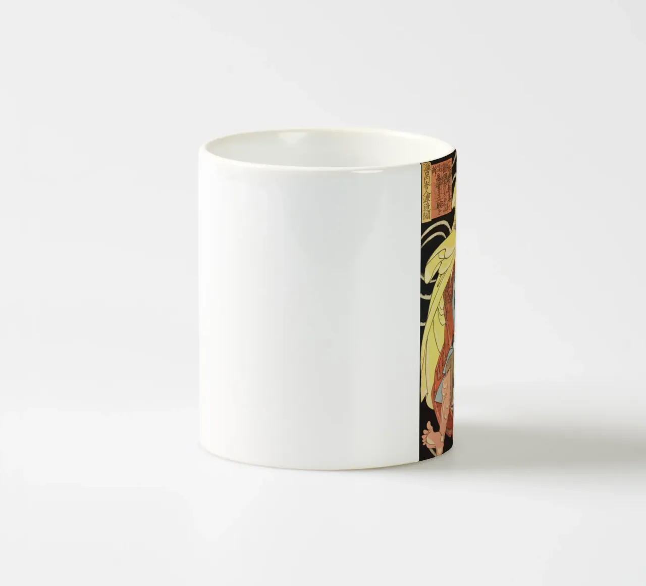 Samouraï combattant un démon - Ancien art japonais Ukiyo-e mug en céramique de Masterpieces Of Japanese Art