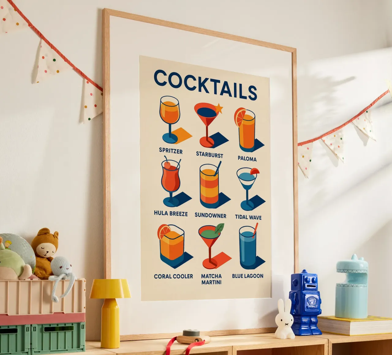 COCKTAILS - The marine and solar poster to sip on with your eyes poster by Boissons - Affiches & posters - Retro