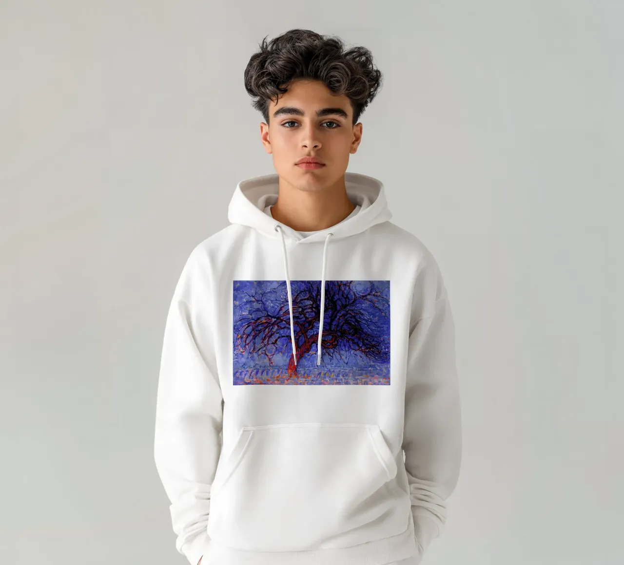 Mondrian - The Red Tree sudadera con capucha de Vintage by JUNIQE