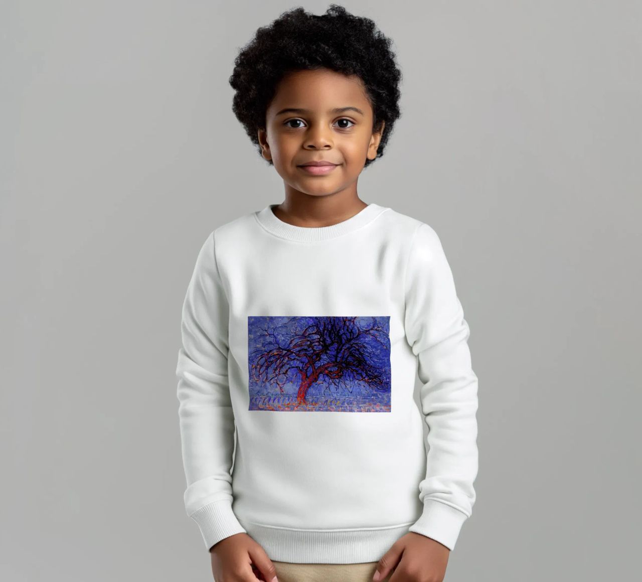 Mondrian - The Red Tree felpa bambino da Vintage by JUNIQE