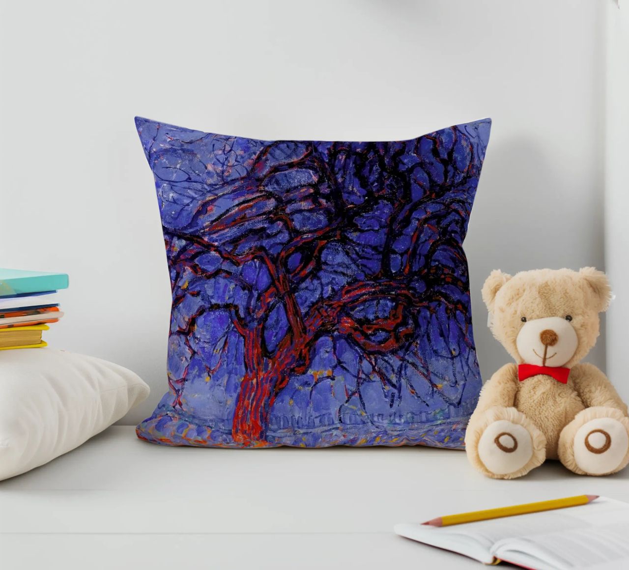 Mondrian - The Red Tree cuscino da Vintage by JUNIQE