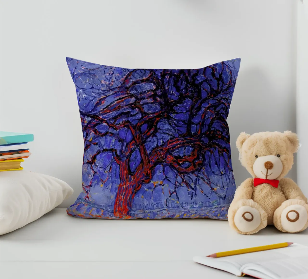 Mondrian - The Red Tree cuscino da Vintage by JUNIQE