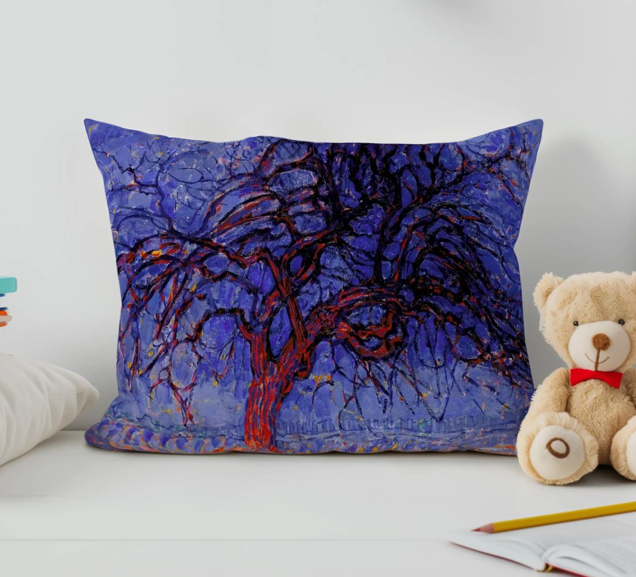 Mondrian - The Red Tree cuscino da Vintage by JUNIQE