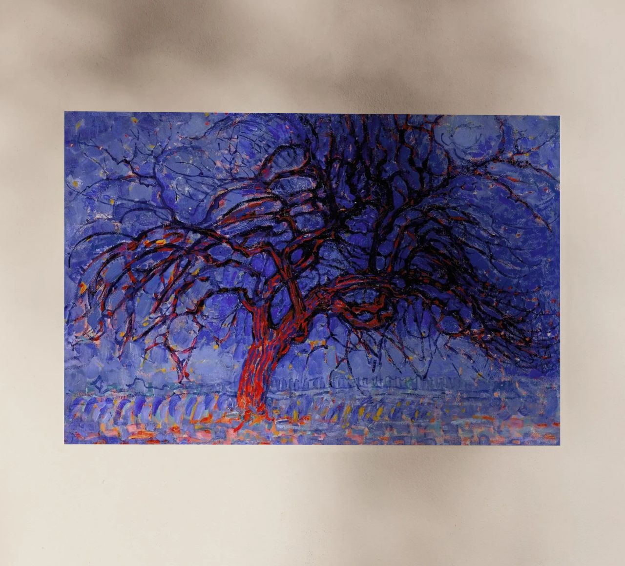Mondrian - The Red Tree pellicola backlit da Vintage by JUNIQE
