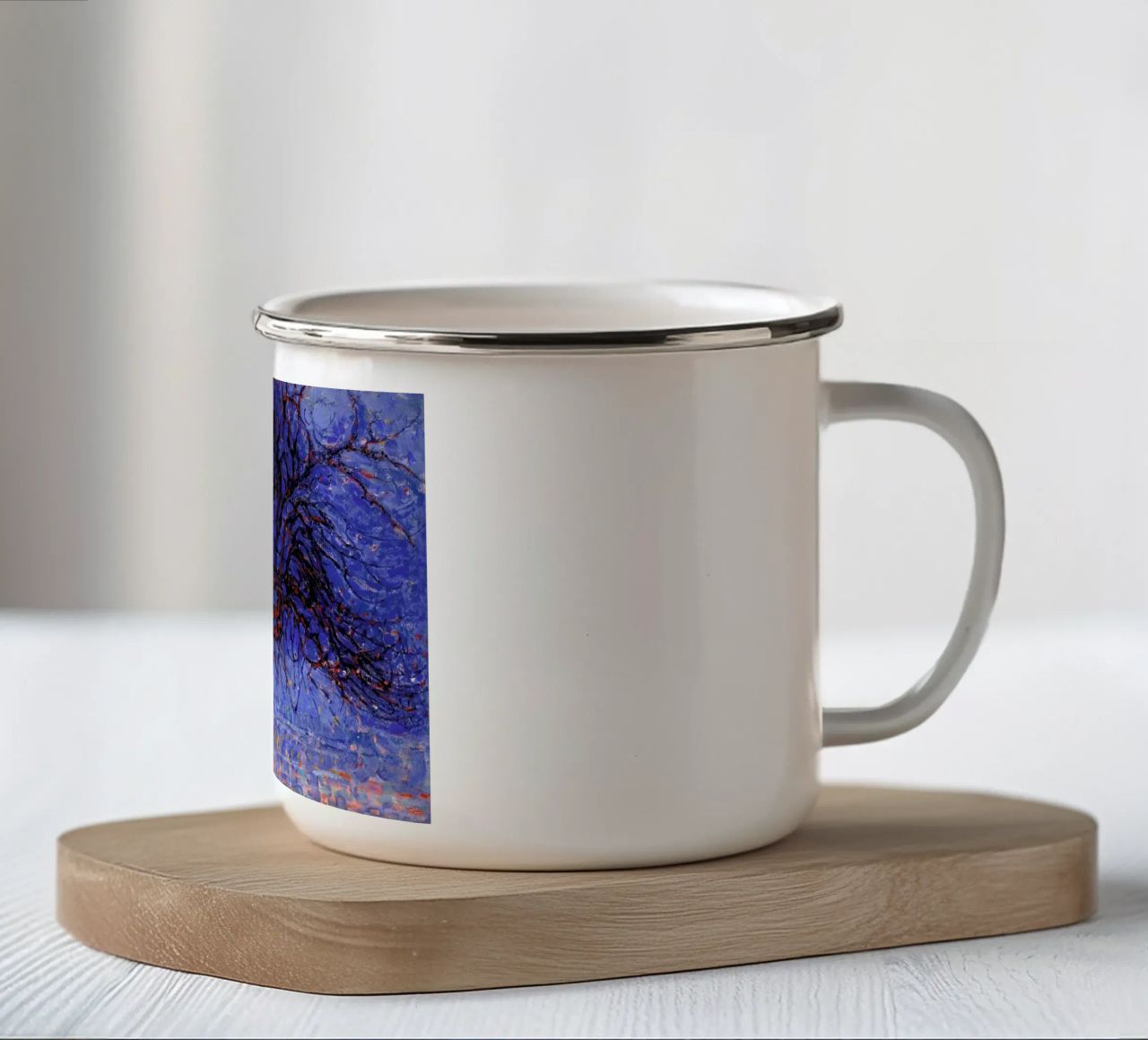 Mondrian - The Red Tree tazza in smalto da Vintage by JUNIQE