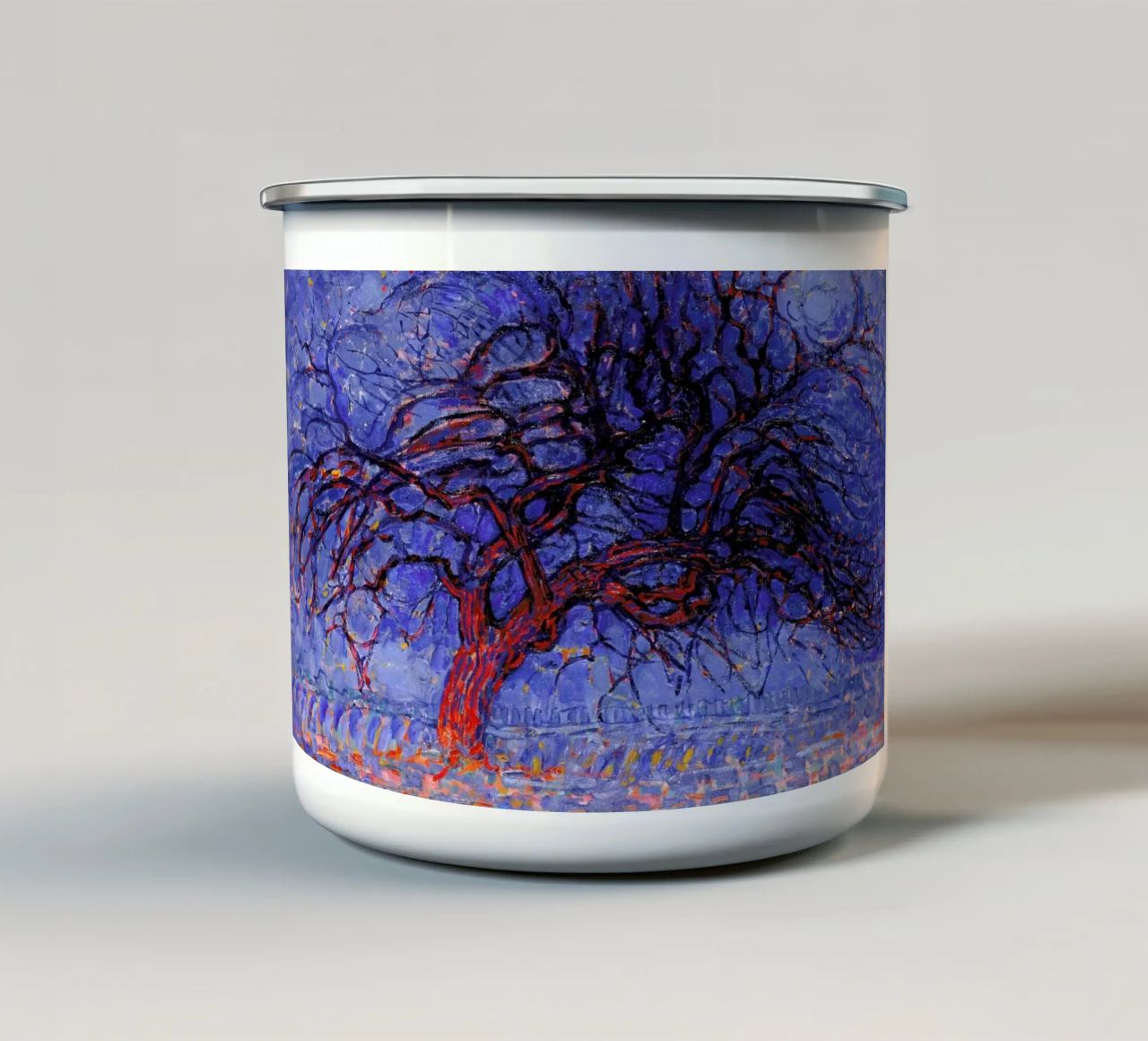 Mondrian - The Red Tree tazza in smalto da Vintage by JUNIQE