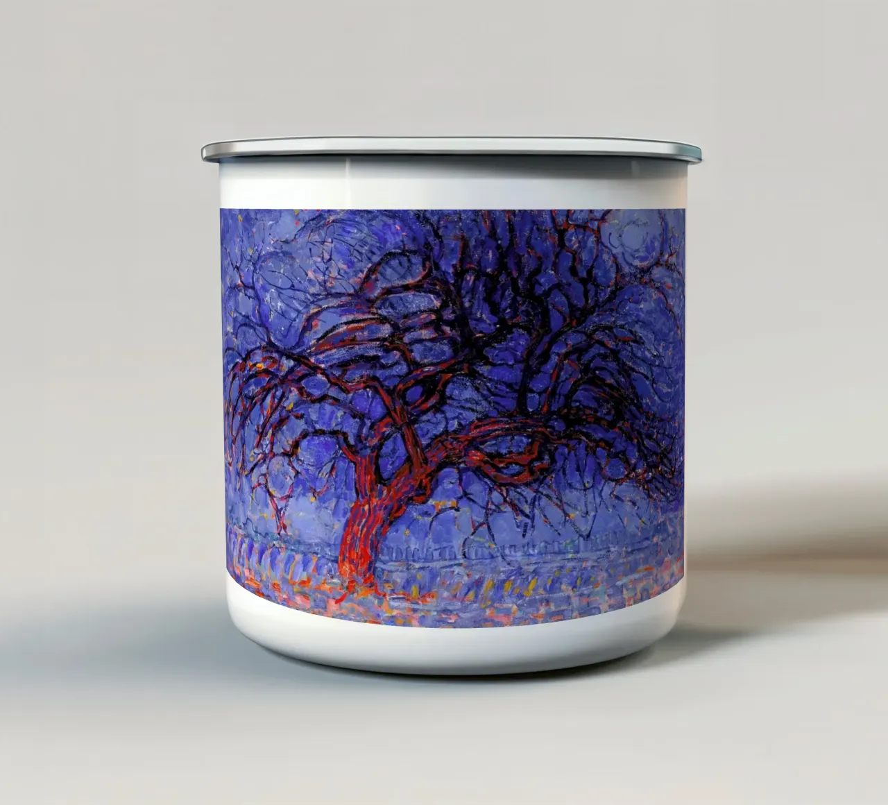 Mondrian - The Red Tree Emaille Tasse von Vintage by JUNIQE