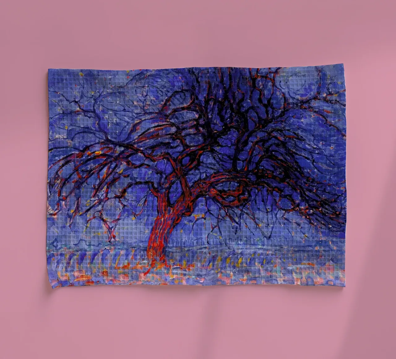 Mondrian - The Red Tree torchon de Vintage by JUNIQE