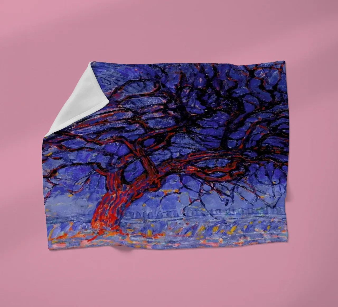 Mondrian - The Red Tree coperta in pile da Vintage by JUNIQE