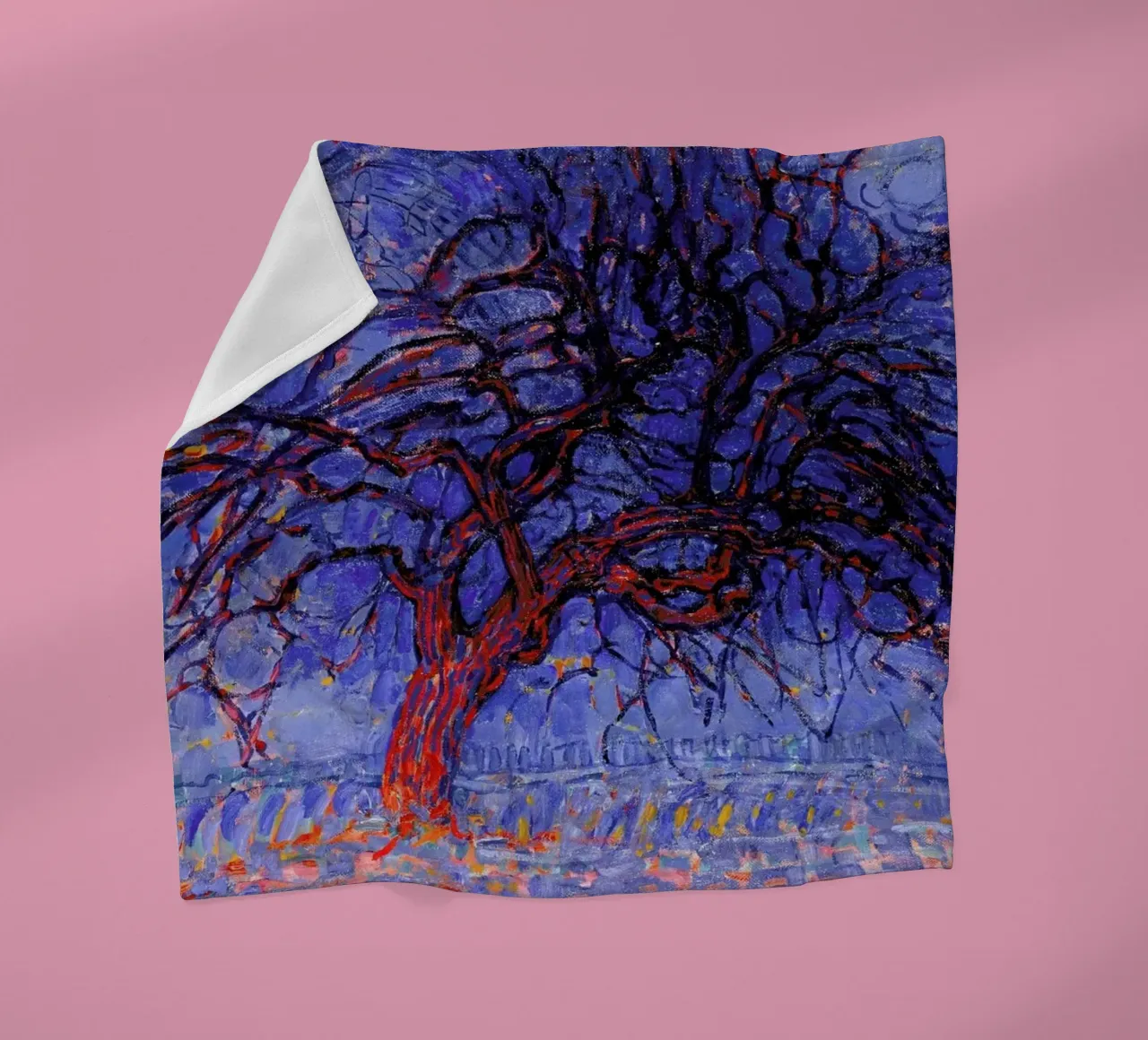 Mondrian - The Red Tree coperta in pile da Vintage by JUNIQE