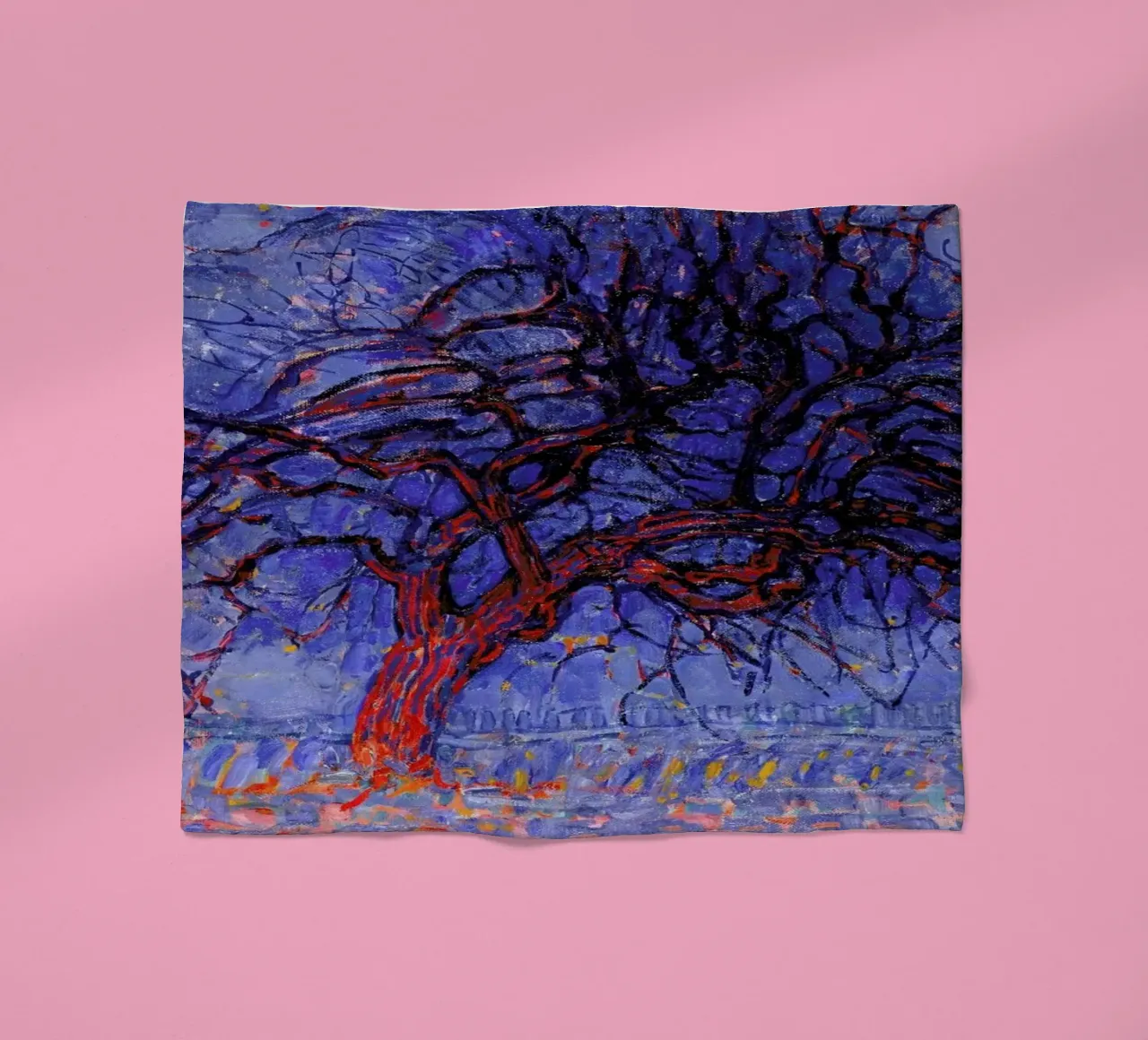 Mondrian - The Red Tree coperta in pile da Vintage by JUNIQE