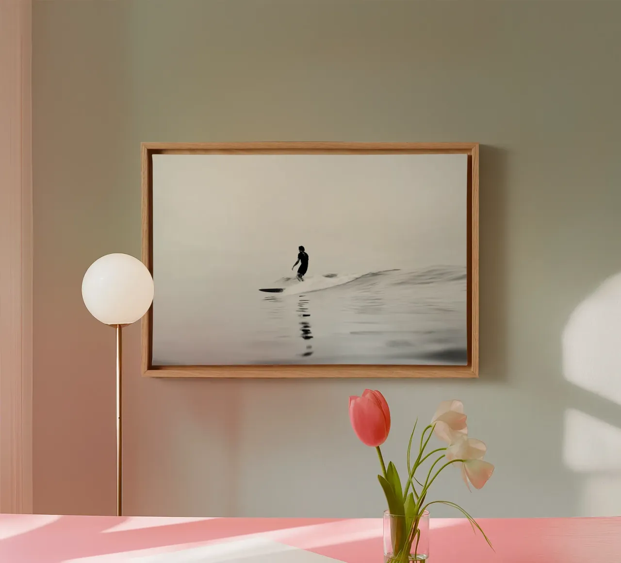 Minimaal zwart canvas met Baklijst van PhotoVibe Decor