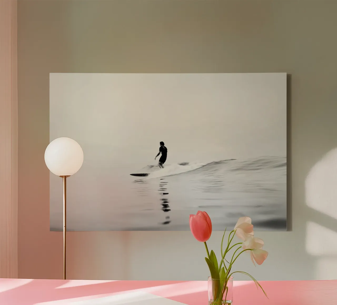 Minimaal zwart canvas met Baklijst van PhotoVibe Decor