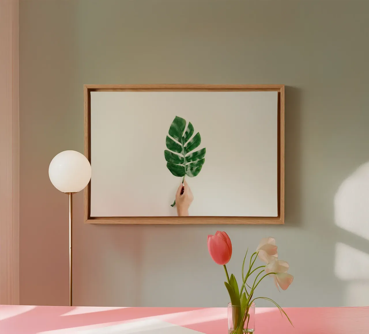Minimalismo tropicale tela con Cornice a cassetta da PhotoVibe Decor