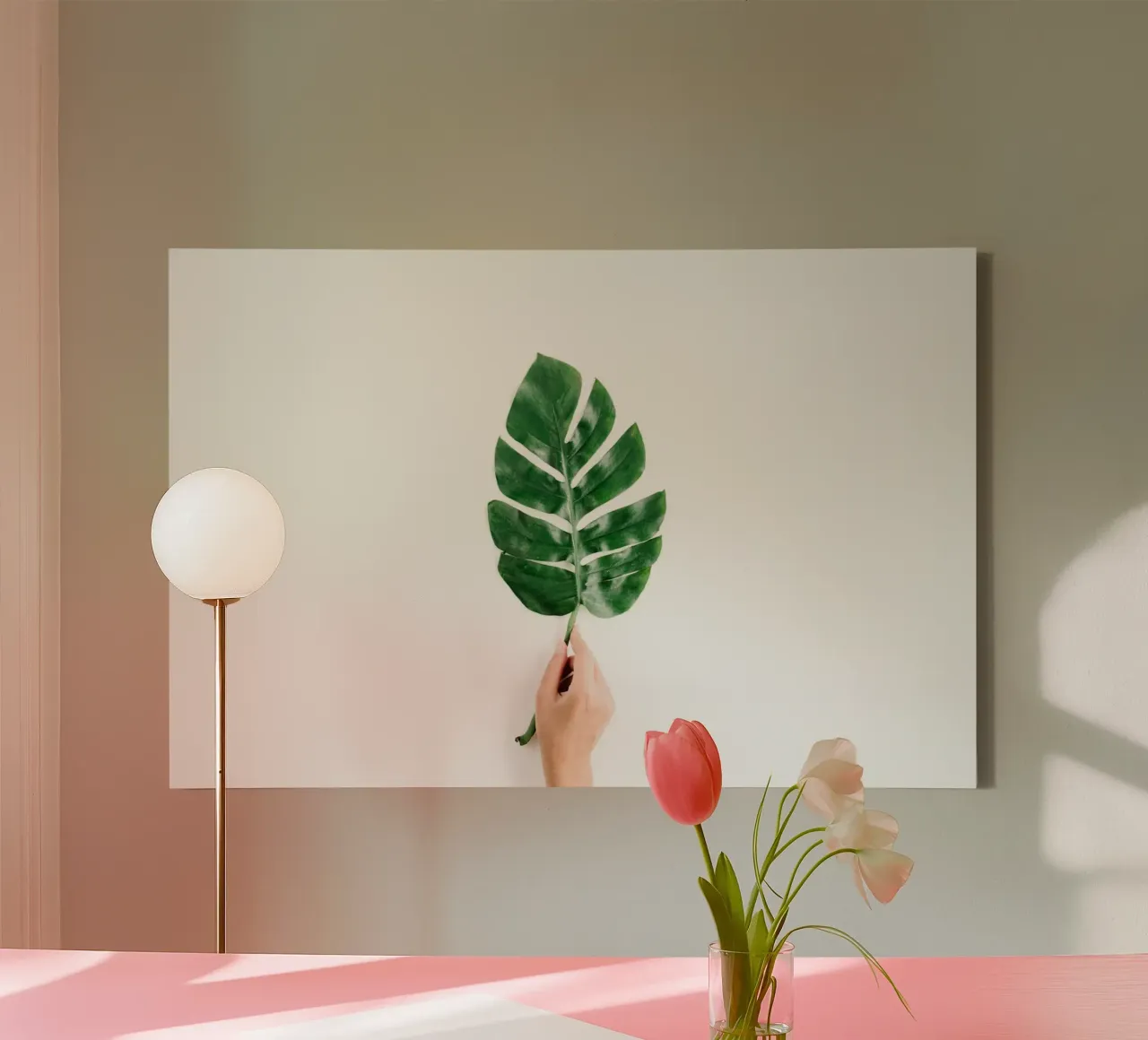 Minimalismo tropicale tela con Cornice a cassetta da PhotoVibe Decor