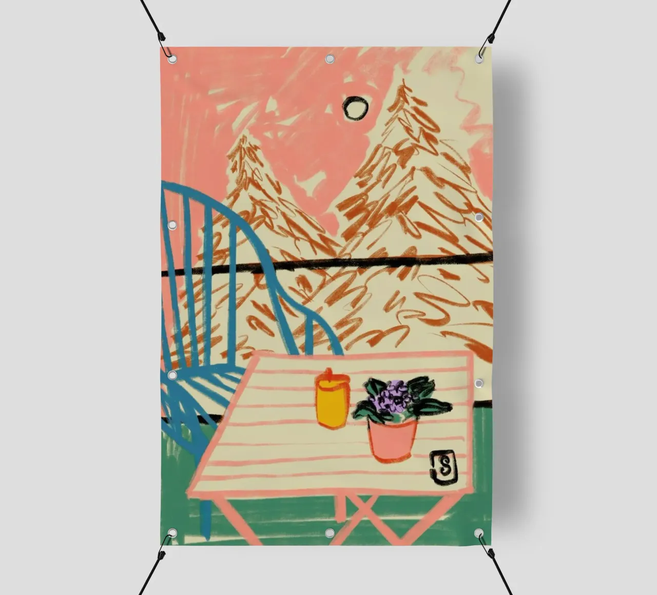 Evening On The Terrace telo in pvc da Sandra Poliakov